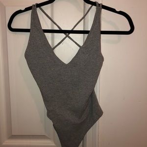 Backless grey bodysuit
